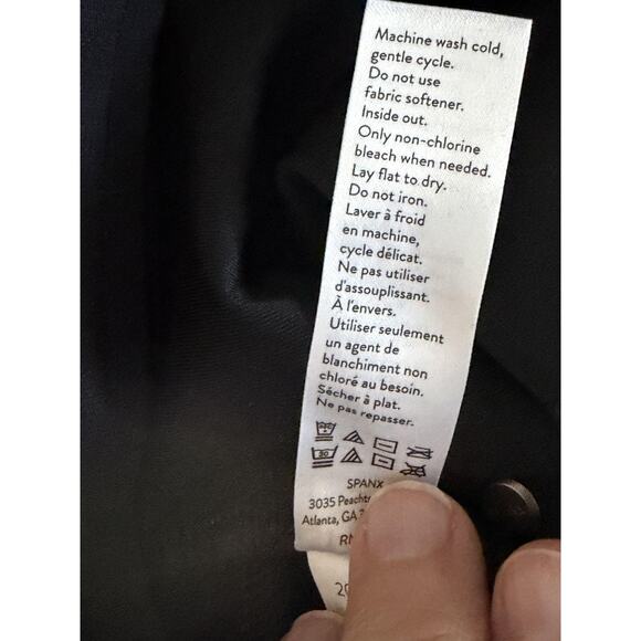 Spanx Pants Womens Small Black Faux Leather Leggings Coated Stretch Skinny Fit - Picture 9 of 13